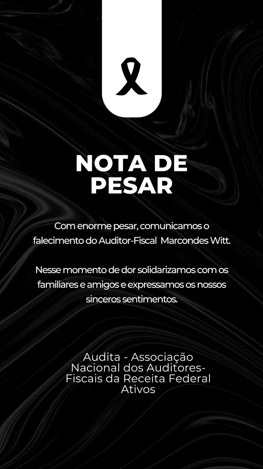 Nota de pesar - Marcondes Witt